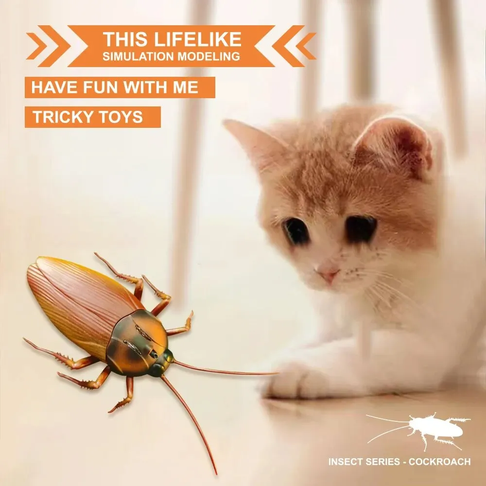 Inductive Cockroach Toy Tease Cats Tease Dogs Electric Inductive Cockroach Spoof Prank Cockroach Toy Cat Toy