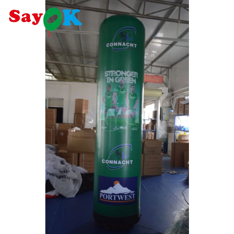 Inflatable Led Pillar Full Printing Column Oxford With Pvc Coating Tube Glow In The Dark For Business Wedding Decor