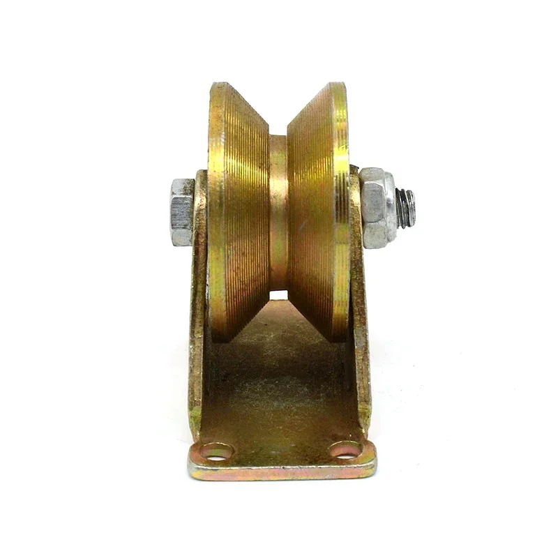 Steel Sliding Door Pulley V-shaped Groove Wheels Heavy Duty Rigid Caster For Inverted Track Sliding Gate Bearing Rollers