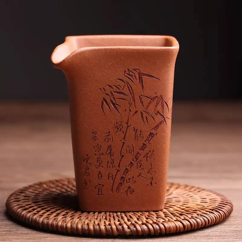 Yixing Original Purple Clay Fair Divider Master Cup By Renowned Artist, Fully Handmade, High-Quality, Elegant Kung Fu Tea Set