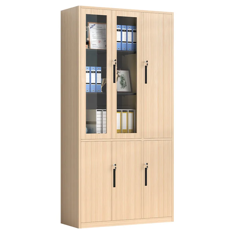 Office filing cabinet Iron  Steel wood grain locker Data filing Bookcase with lock Low cabinet