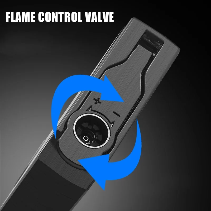 HONEST Creative Double Blue Flame Cigar Lighter Adjustable Flame Bottom Cigar Cutter Visual Gas Lighter Man Gadgets