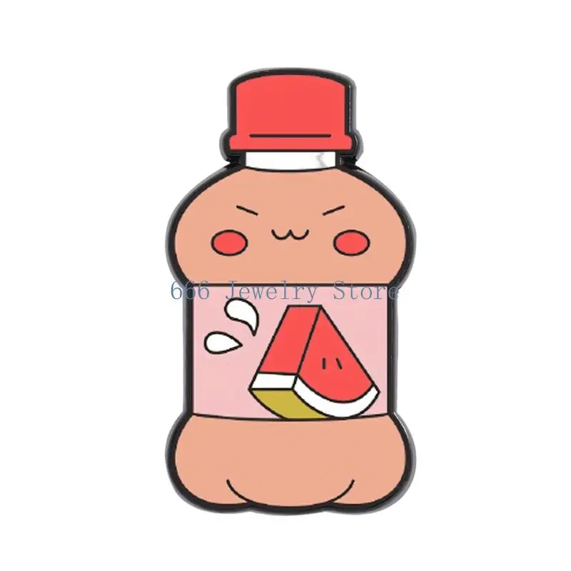 F2TD Delightful Alloy Fruit Decorated Bottle Brooch Designed To Enhances Your Styles And Personality