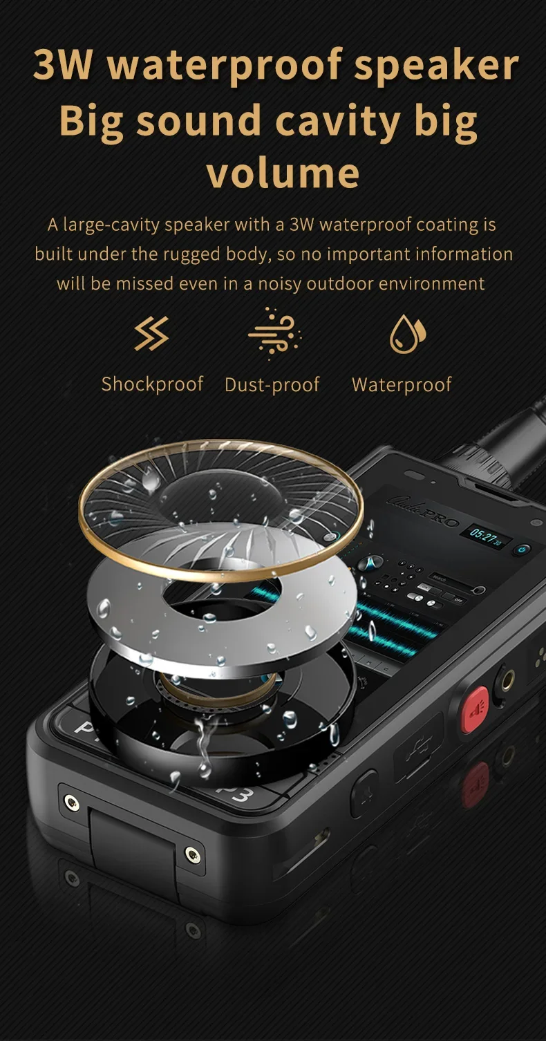 IP67 Waterproof W6 Cellphone With Sim Card Android Radio With UHF 400-470MHz Analog Walkie Talkie