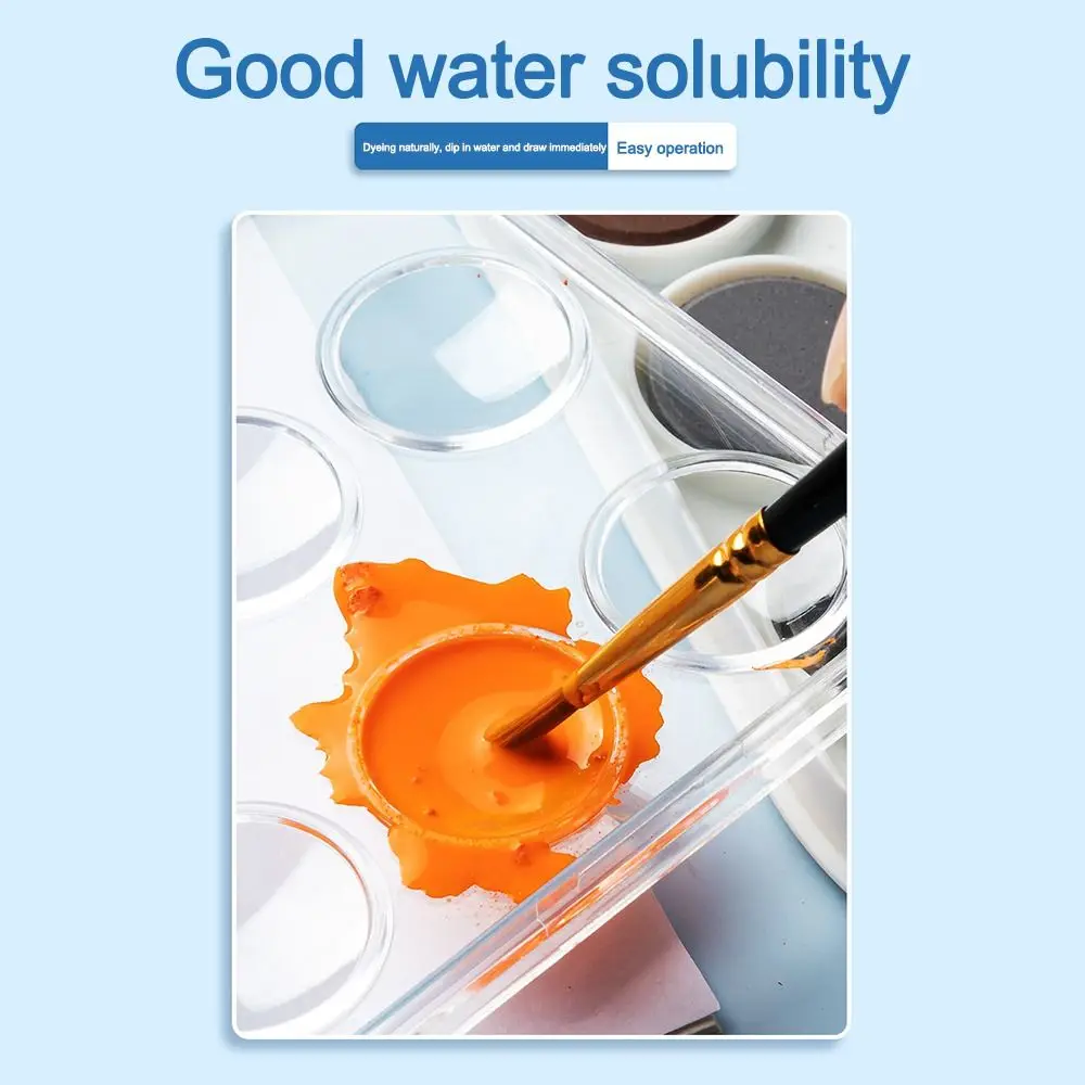 12/16/28/36/48 Colors Washable Watercolor Paint Set With Water Brush Pen Portable Watercolor Paint Palette