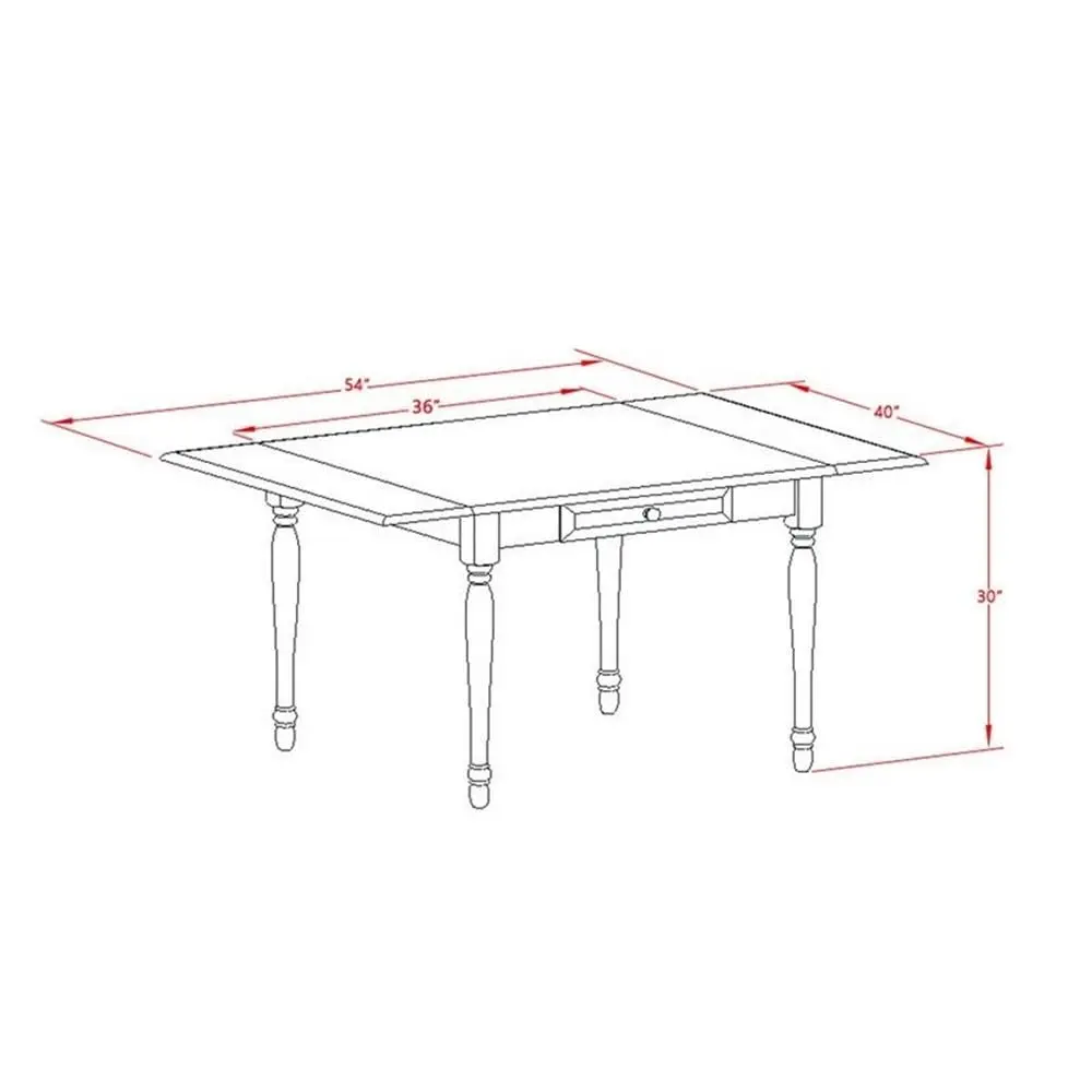 Modern 5 Piece Dining Table Set Rectangle Wooden Dropleaf Table & 4 Kitchen Chairs 36x54 Inch Black & Cherry, Customized