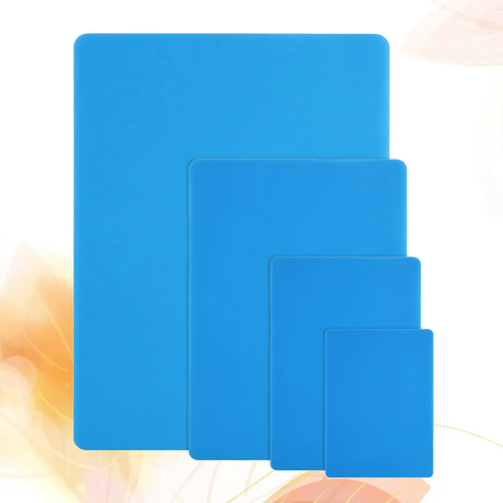

4Pcs Resin Mold Silicone Sheet for Epoxy Crafts Flexible Mat Table Protector Countertop Shield Fondant Pastry Baking Craft