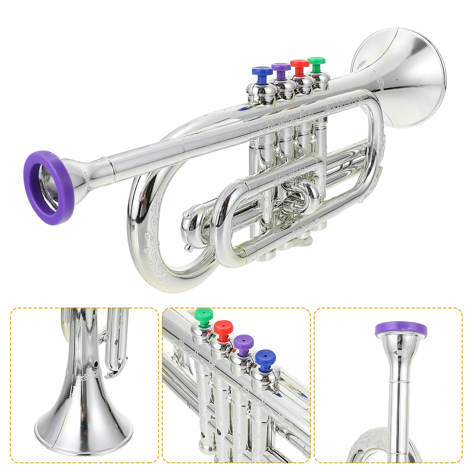 

Kids Playset Musical Instruments Saxophone Model Practical Simulation Trumpet Toddler Toys