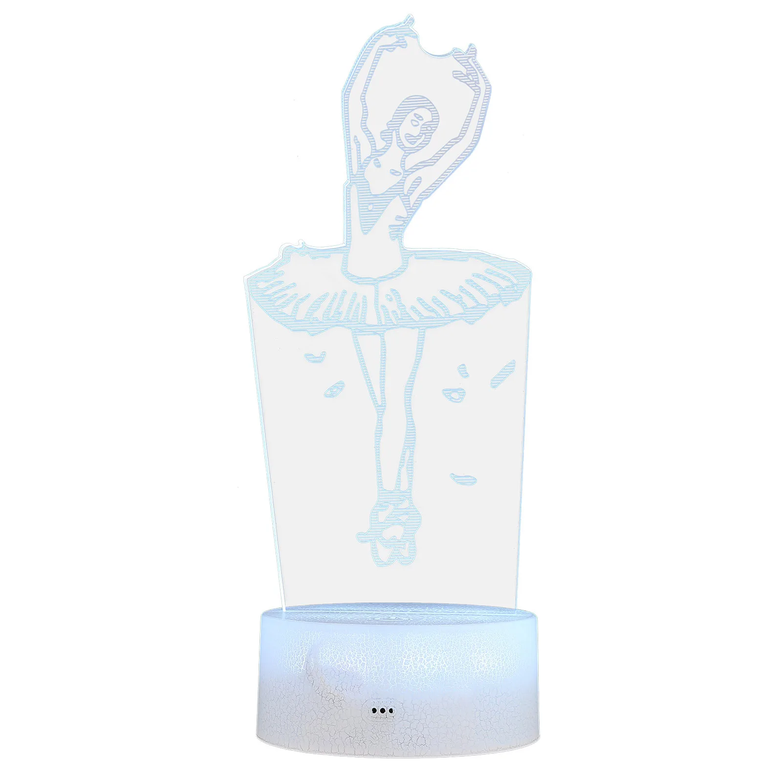 1 مجموعة ثلاثية الأبعاد راقصة ضوء الإبداعية الاكريليك ضوء الليل 16 وسائط أحادية اللون ديكور غرفة نوم هدية سطح المكتب مصباح لمبة مكتب #6