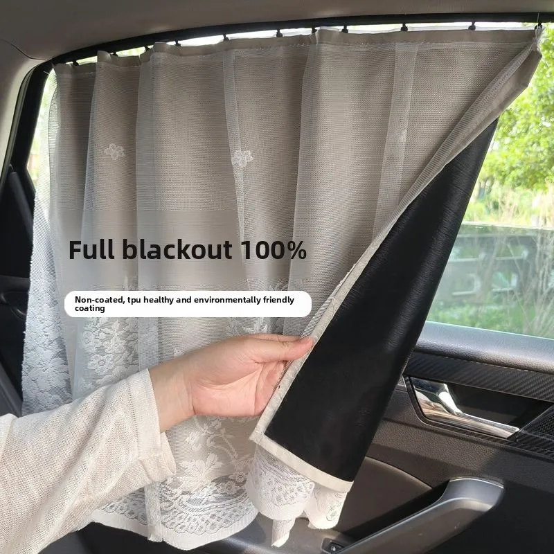 

Car Privacy Curtains Universal Divider Curtain Between Rear Seat Auto Blackout Sun Shades Side Window Covers