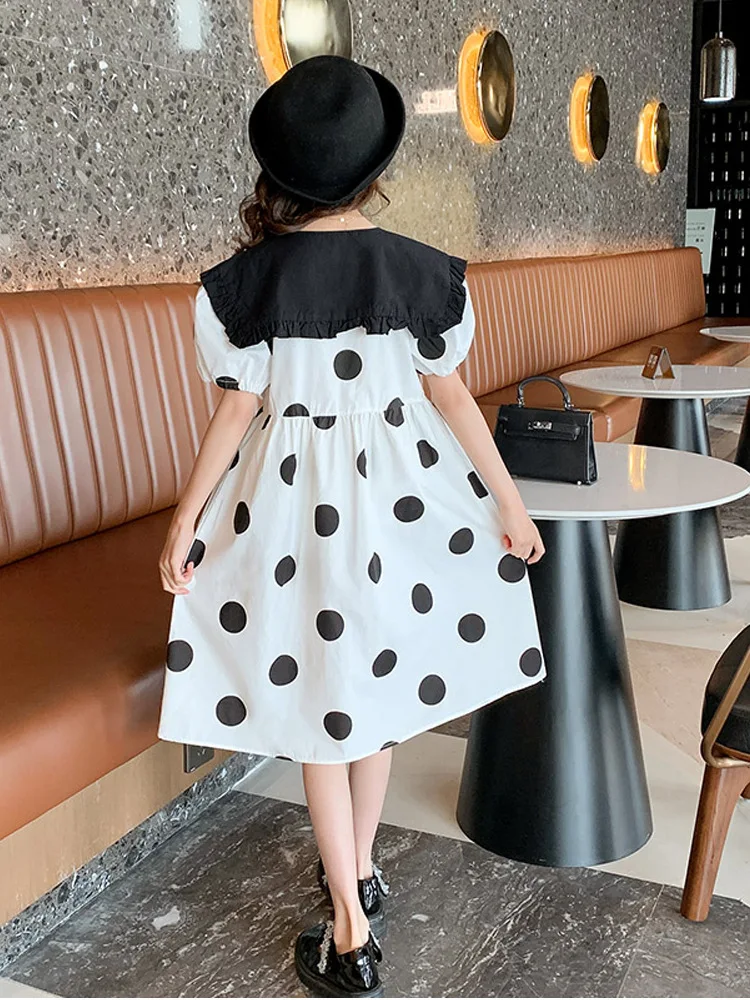 Summer Dresses For Girls Black Party Dress Girl Clothes Size 10 12 4 5 6 7 8 9 11 13 14 15 16 17 18 20 Years With Lapel Collar