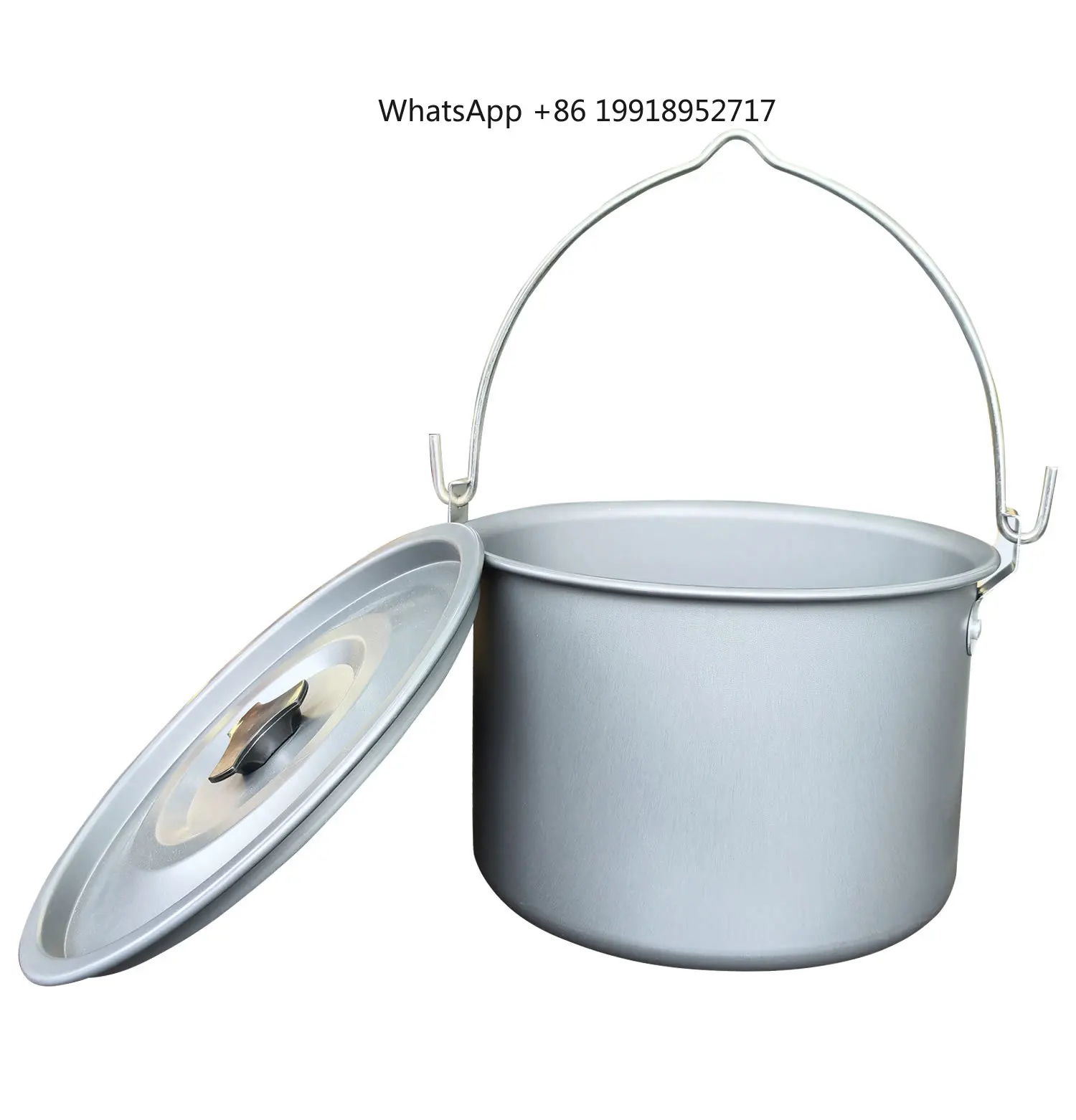 4L Outdoor Hanging Pot Camping Picnic Large Soup Pot Portable Cookware Firewood Cooking Pot