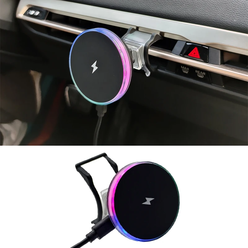 Für BMW 5er I5 G60 X5 X6 IX 2023 2024 2025 Auto Front Air Outlet Telefon Magnetische Drahtlose Ladegerät Halter 15W Zubehör Trim