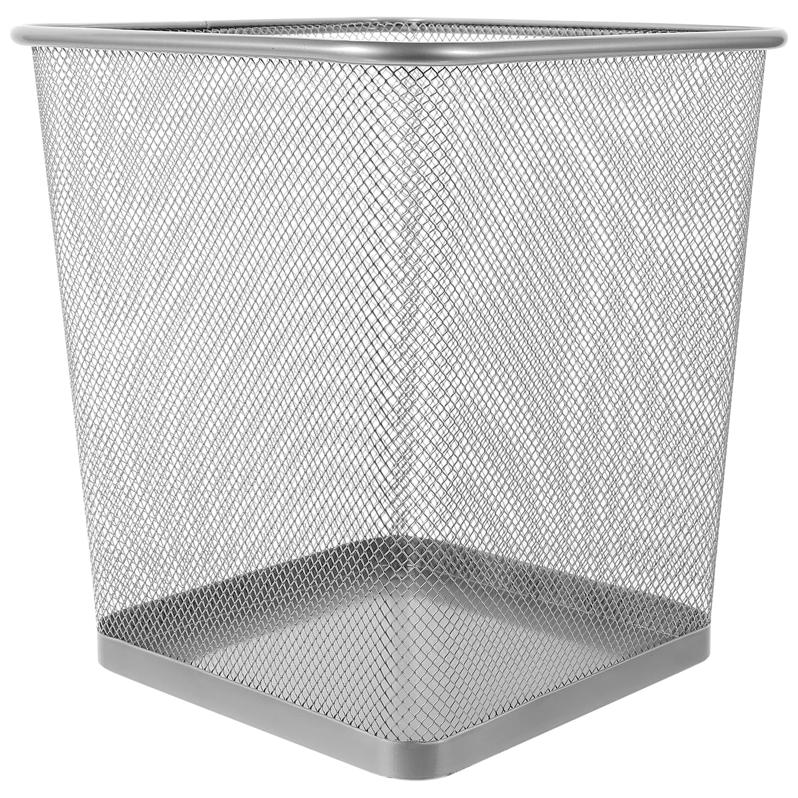 

Metal Mesh Trash Can Black Wire Waste Basket For Bathroom Bedroom Office Sturdy Ventilating Hollow Design Recycling Bin