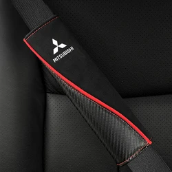 2Pcs Car Cotton Seat Belt Cover Case Shoulder Pad Accessories For Mitsubishi Outlander Lancer 9 ASX RALLIART Eclipse L200 Pajero