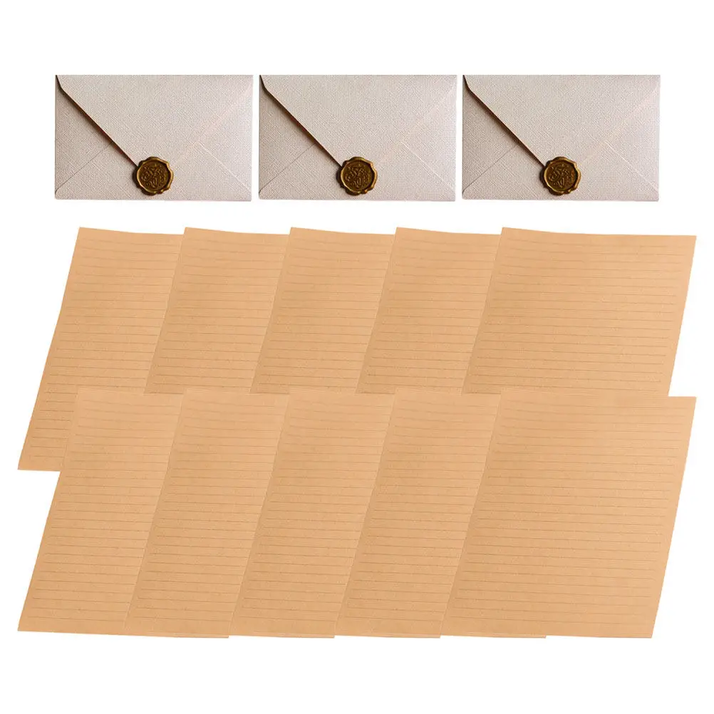 

1Set Vintage Retro Envelope Set with Blessing Cards Storage for Wedding Invitation Party Festival Cash Coins Trinkets Gift Paper
