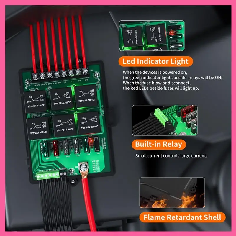 

ABNM Новый RB-R6F6-3 Автомобильный релейный блок Модифицированная розетка Автомобильная распределительная коробка Предохранитель 12 В Автомобильная универсальная панель предохранителей
