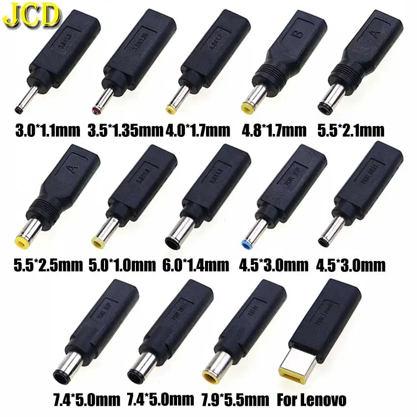 JCD Type-C Female To DC Male Converter Plug Without PD Lure USB-C Converter For Lenovo HP Laptop Dell Notebook PD Power Supply ﻿