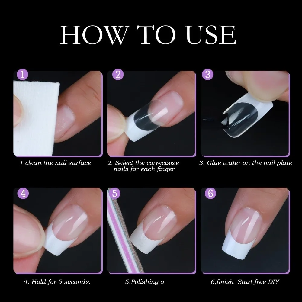 120Pcs New French Style False Nail Detachable High Clear Fake Nail Wearable Mixed Size Nail Tips Women view 4