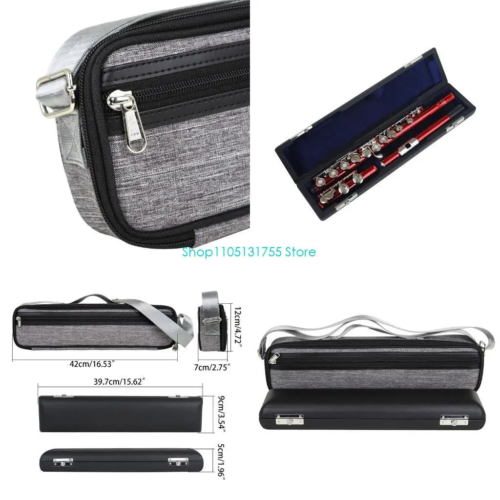 

K0EF Сумка для переноски из ткани Оксфорд для флейты с отверстиями 16/17 и регулируемым плечом S