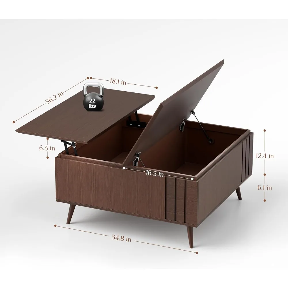 โต๊ะกาแฟแบบยกได้สไตล์มิดเซ็นจูรี่โมเดิร์น พร้อมที่เก็บของ สำหรับห้องนั่งเล่นและโฮมออฟฟิศ