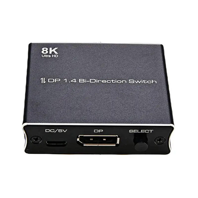 Two-Way Switcher Computer Screen DP Bi-Direction HD Splitter Compact Appearance Design Display Selector For Work Area Learning