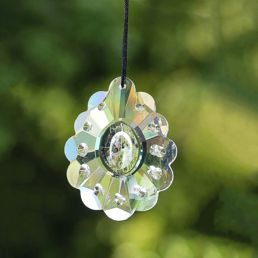 6cm Peacock Crystal Pendant Transparent Faceted Ornament Hanging Suncatcher for Window Garden Decor Gift Elegant Light Reflector