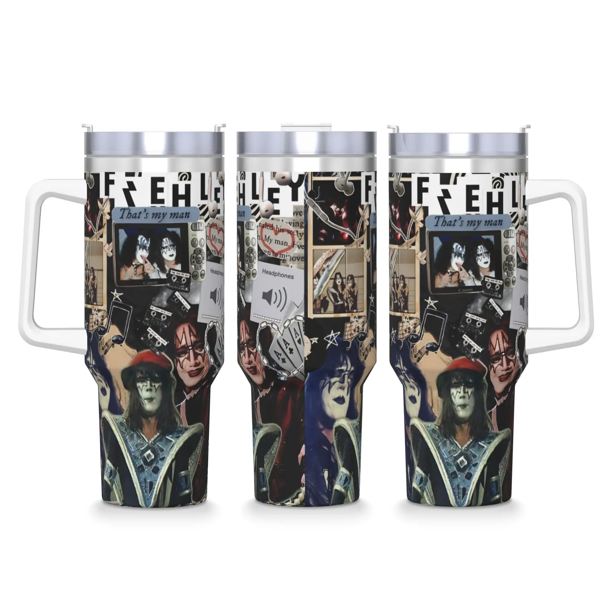 تذكر Ace Frehlys 1951-2025 بهلوان من الفولاذ المقاوم للصدأ أكواب القيادة كوب كبير كوب حراري للمشروبات الساخنة زجاجة ماء الحليب والشاي