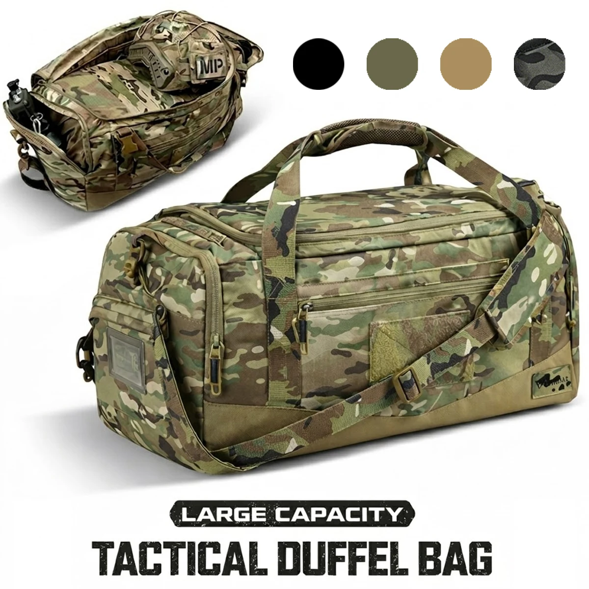 Tactical Gear Storage Bag with Wet Dry Compartment Outdoor Travel Duffel Bag Yoga Sports 33L Handbag