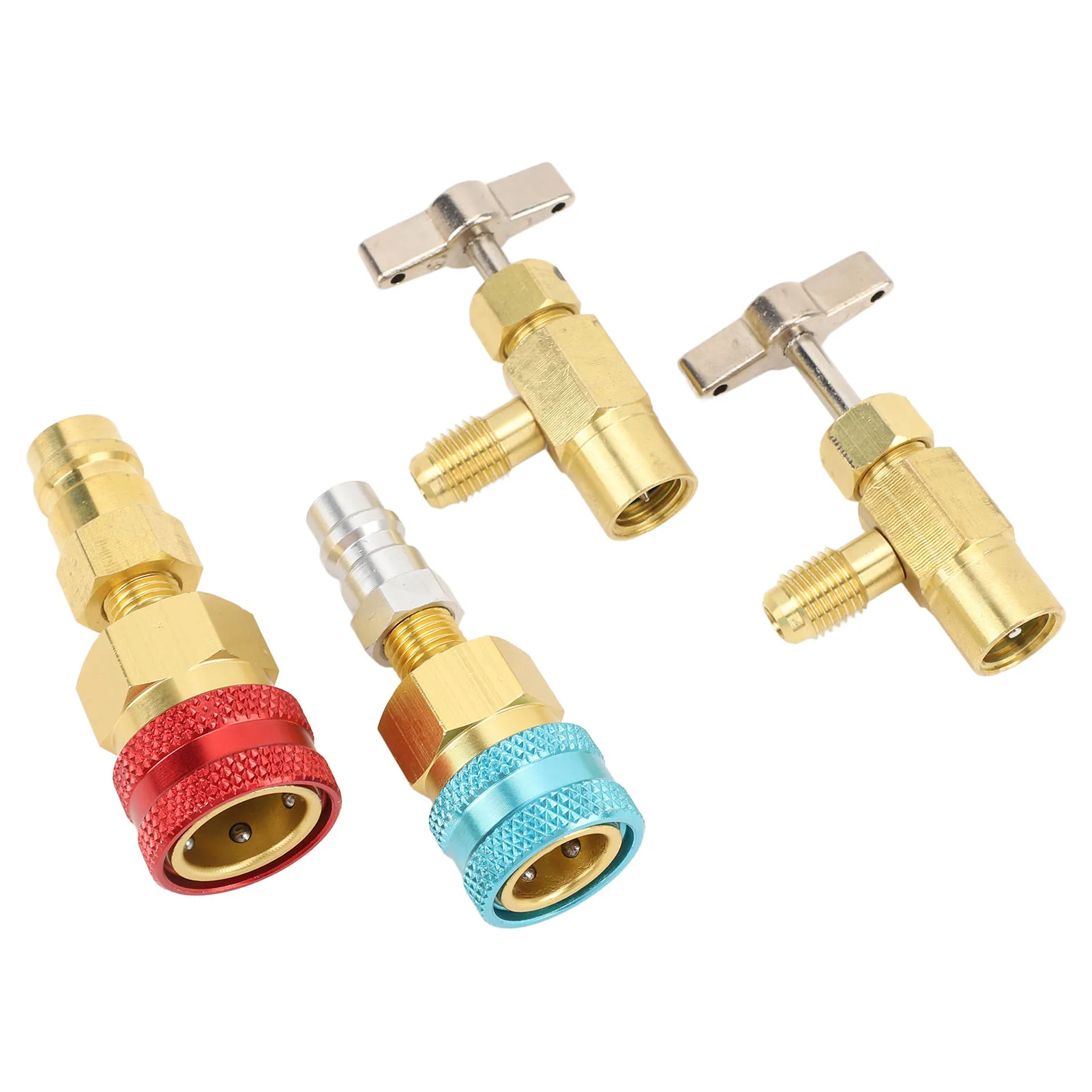 ชุดข้อต่อเร็ว R1234YF แบบปิดผนึกเอง ใช้ได้กับทั้งแรงดันสูงและแรงดันต่ำ  อะแดปเตอร์ 1234yf เป็น R134a สำหรับเครื่องปรับอากาศรถยนต์ ชาร์จแอร์ ใหม่