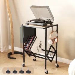 Retro Wind CD Storage Rack Carbon Steel Metal Creative Living Room Coffee Table Vinyl Record Simple Multi-functional Bookshelf