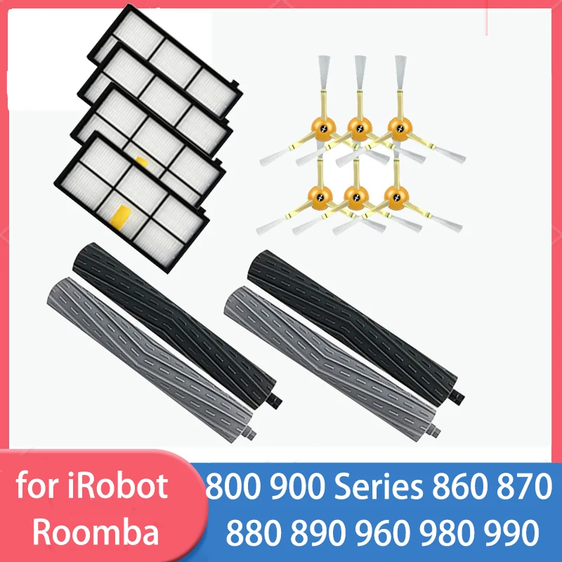 For iRobot Roomba 960 900 891 800 Series Accessories Spare Parts Vacuum Cleaner Replenishment Kit Rubber Side Brush HEPA FILTER