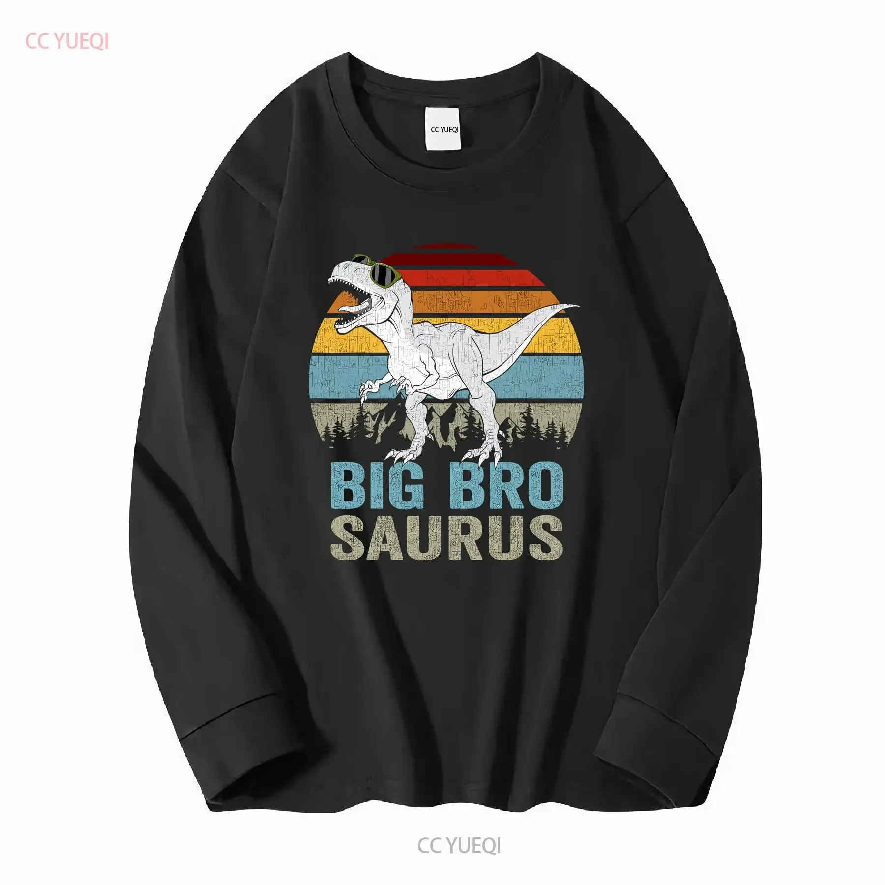 Bigbrosaurus T Rex Dino Big Bro Saurus Brother Boys Dinosaur Shirt long or short sleeves vintage Washed homme graphic