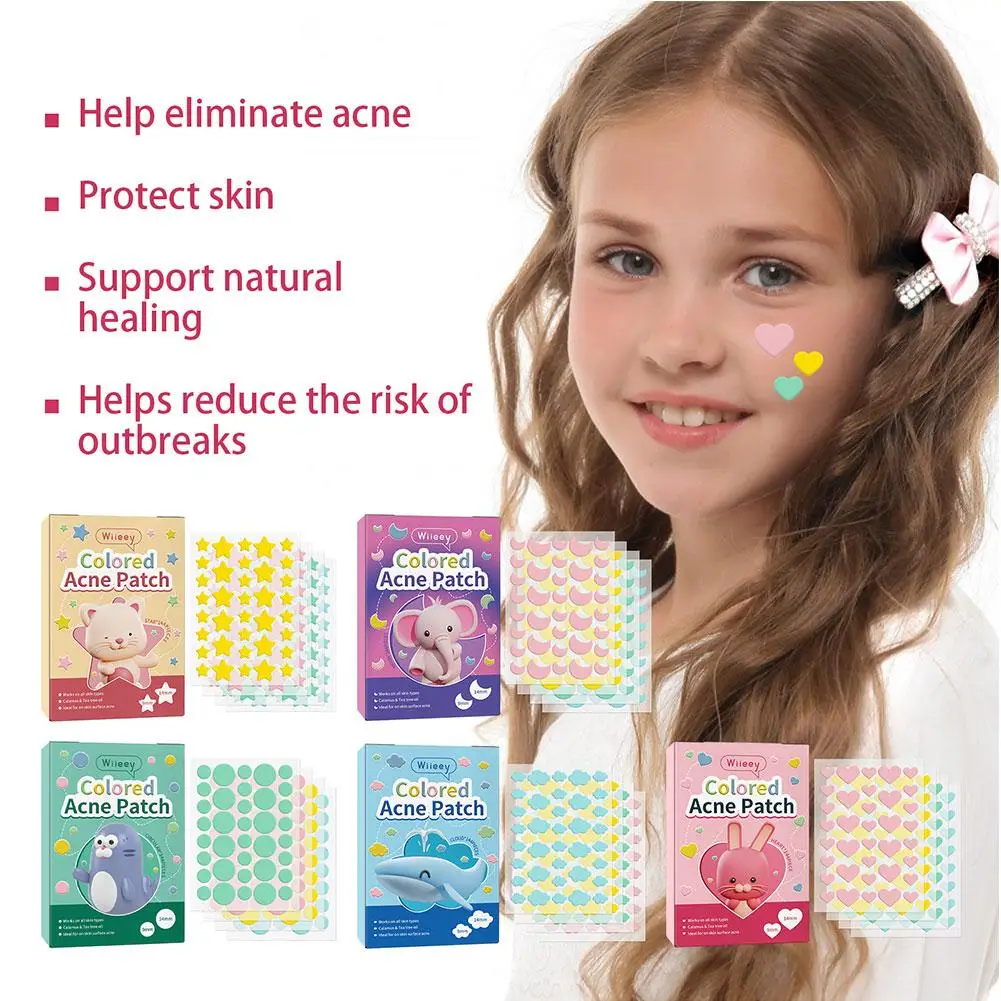 144pcs Colorful Cute Stars Clouds Heart Moon Pimple Acne Blemish Spot Treatment Tool Facial Skin Care Stickers