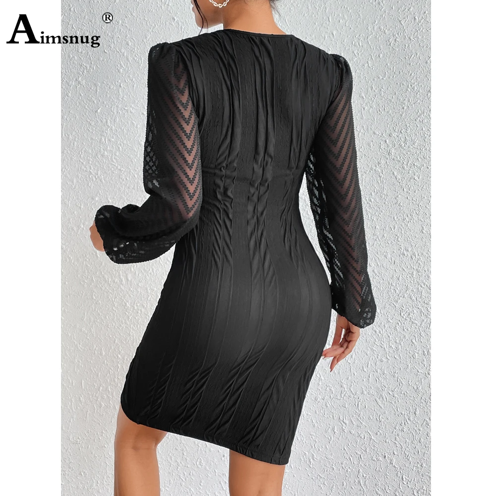 Women Long Sleeves Boho Perspective Dresses Autumn Irregular Short Mini Formal Party Dress Ladies Vintage Patchwork Guaze Dress