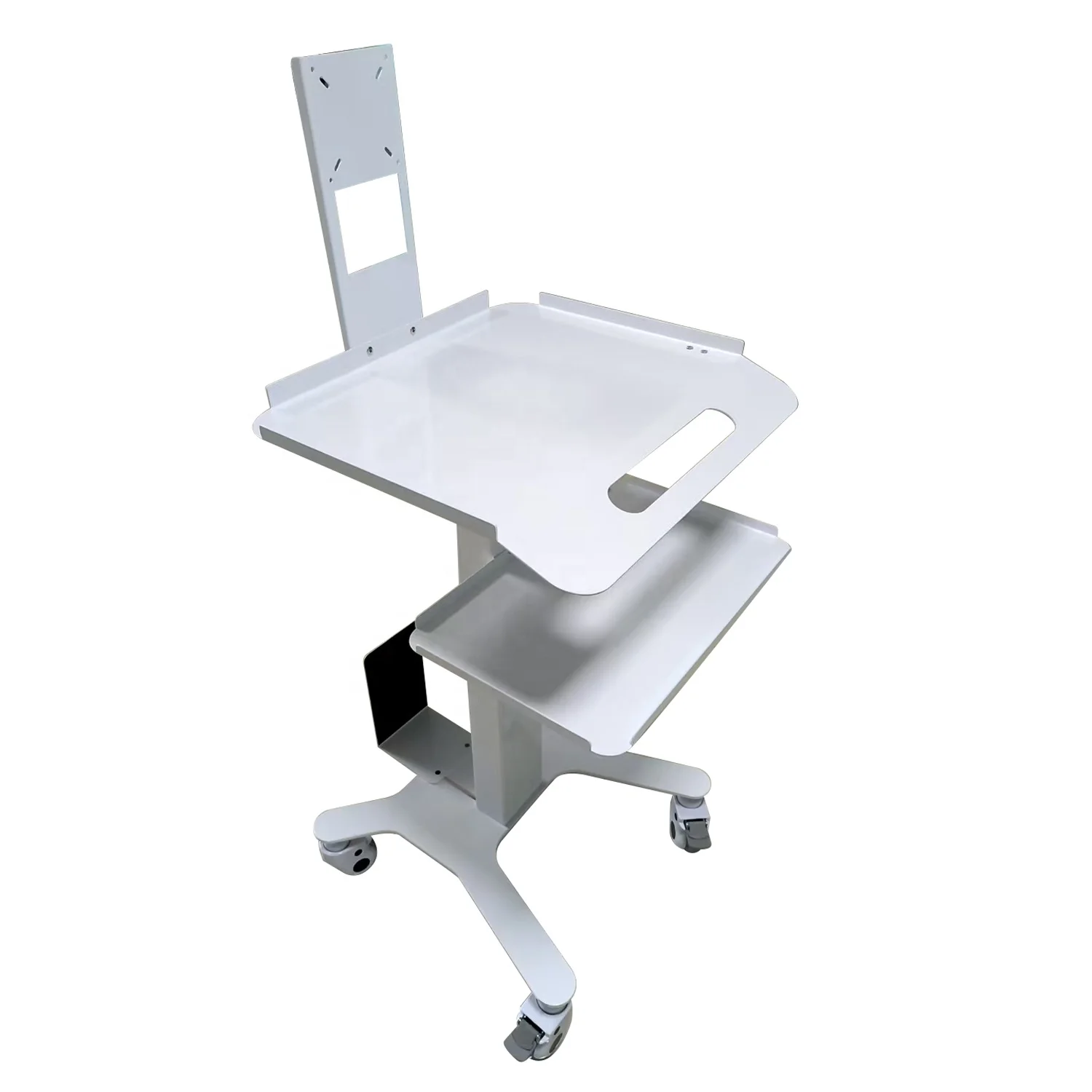 Mobile Intraoral Scanner Trolley Stainless Steel Treatment Cart With Socket & Laptop Tray For Clinic Hospital Use