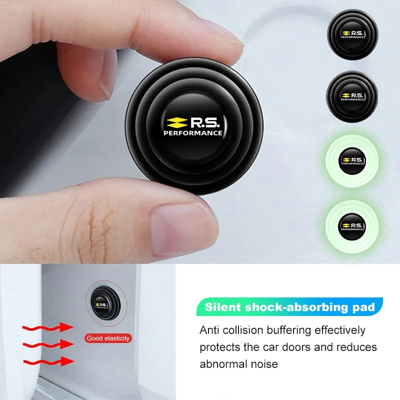 Pegatina para coche, 4 Uds., espaciador amortiguador para puerta de coche, protección anticolisión para Renault Clio Arkana Captur Twingo Talisman RS Loga