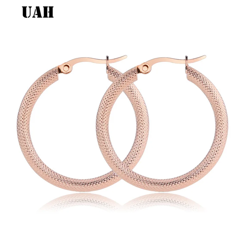 UAH Stainless Steel Circle Hoop Earrings For Women Sexy Big Round Loop Hypoallergenic Earrings Jewelry Sports Earings Gifts