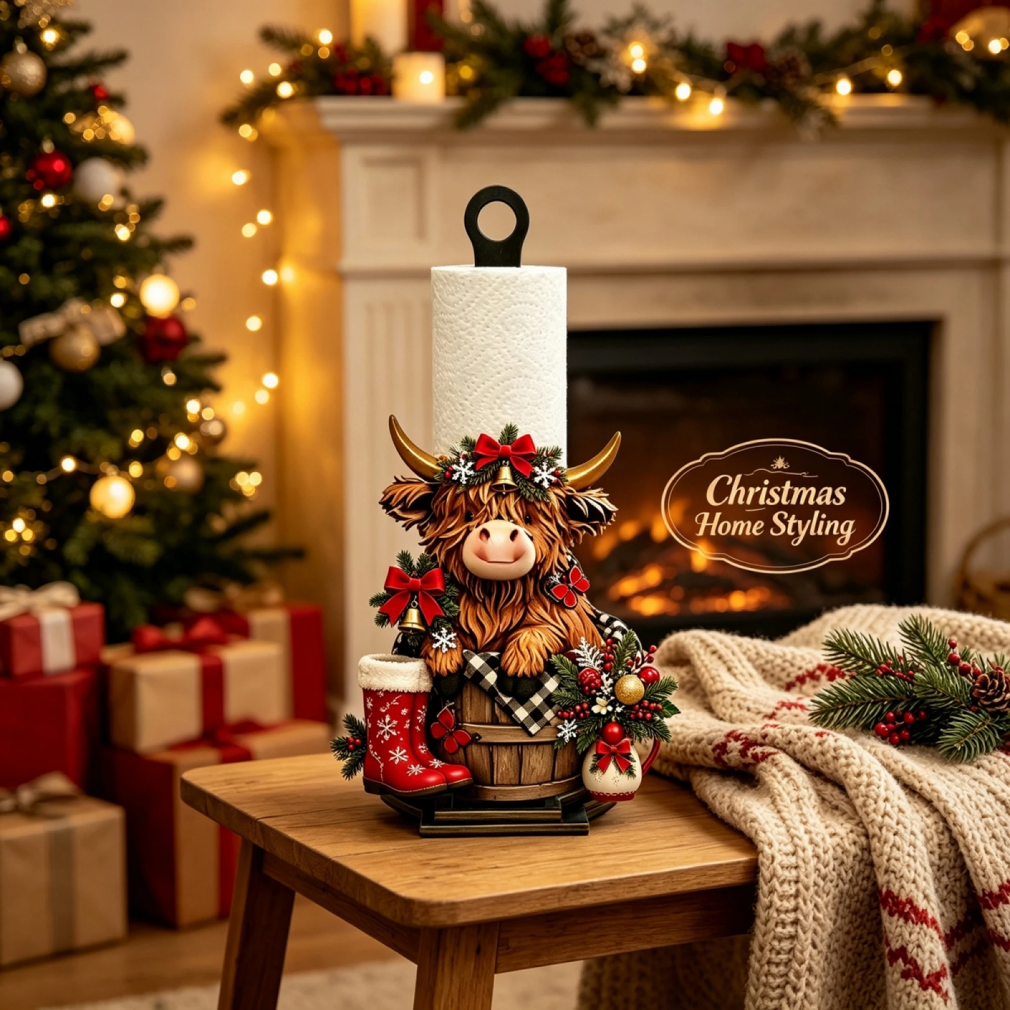 For Home Cow Paper Table Paper-Towel-Holder Animal Decorative Table Decor Tissue-Dispenser Highland Latest