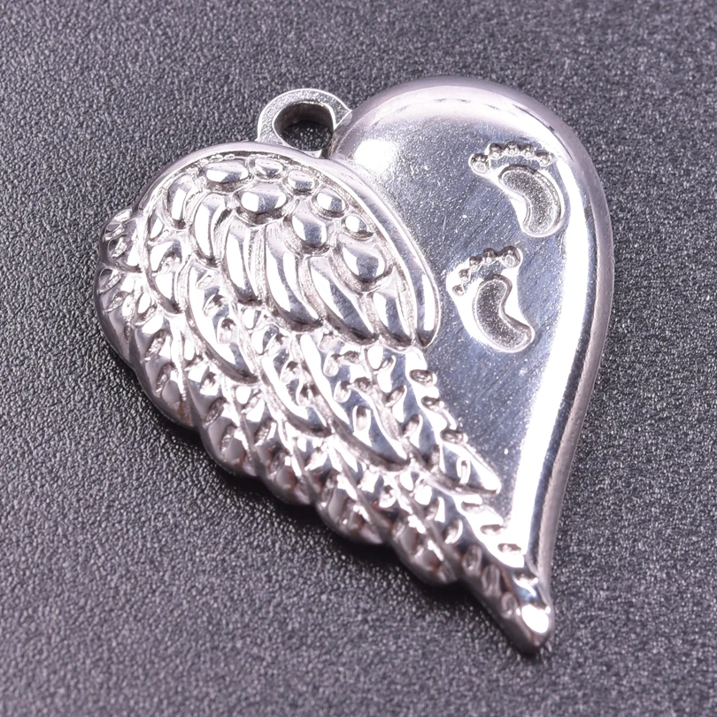 5pcs Men Women's Stainless Steel Heart Charm Pendant Diy Handmade Necklace Non Fading Aestheticism Jewelry Love Pendant Material