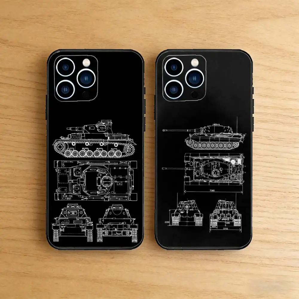 Чехол PzKpfw Tiger E-100 Tank для iPhone 17 16 Pro Plus Air 15 14 Max Mini E 12 11, мягкий, противоударный