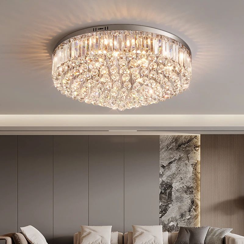 American Style Ceiling Light Modern Living Room Luxurious Light Household Crystal LED Lamp Bedroom Dining Room Lighting Decor