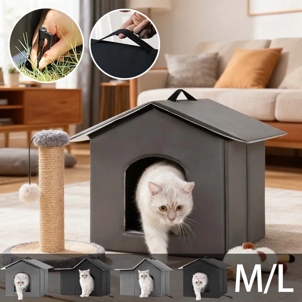 

Waterproof Stray Cat House Oxford Cloth Outdoor Insulated Shelter with Aluminum Foil Lining Dog Bed for Outdoor Домик Для Кошки