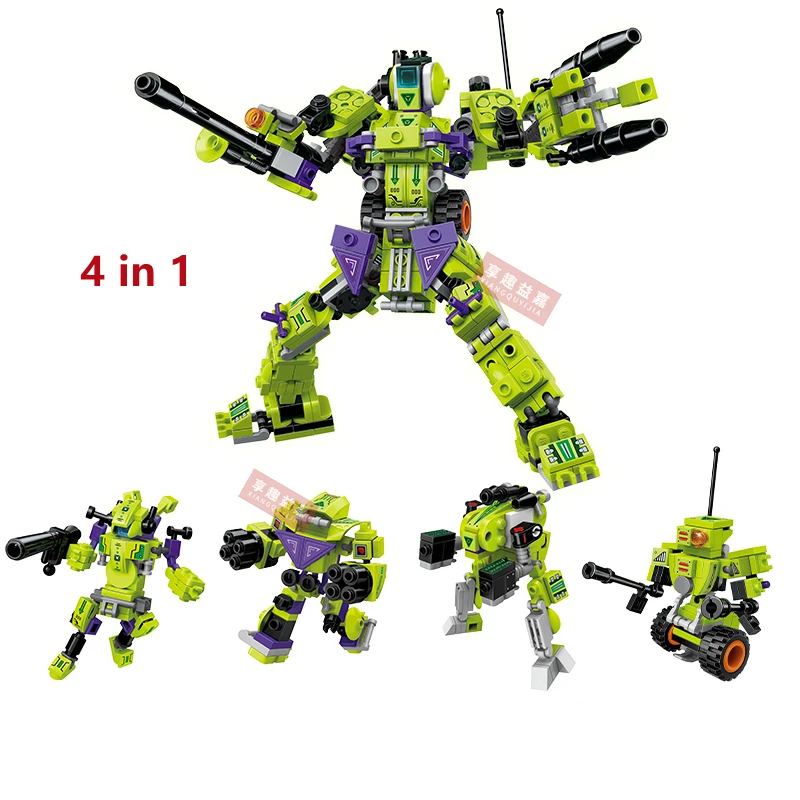 

4in 1 Enlighten Robot Models Building toy Compatible with Creation Blocks Toys Hobbies For Boys Girls Model Building Kits