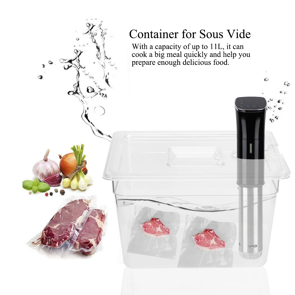 

11L Collapsible Hinged Sous Vide Container with Lid for Sous Vide Circulator Culinary Precision Cooker