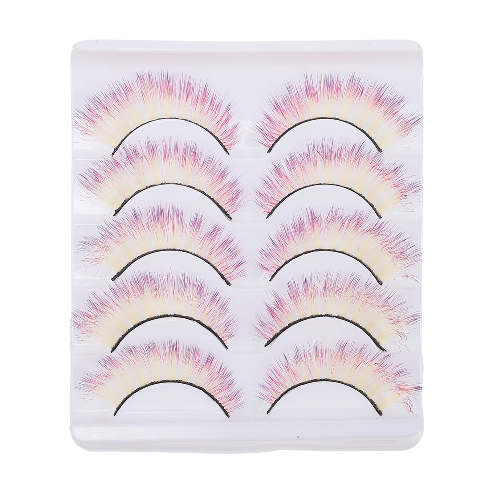 5 pares de pestañas de colores de maquillaje, pestañas postizas fáciles de aplicar para ojos mejorados, perfectas para salir, festivales de disfraces, noches de graduación