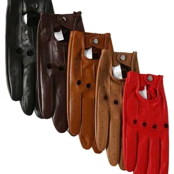 New Men's Outdoor Sports Riding Cycling Equipment Leather Gloves Riding Driving Full Finger Unlined Sliding Mittens Gloves