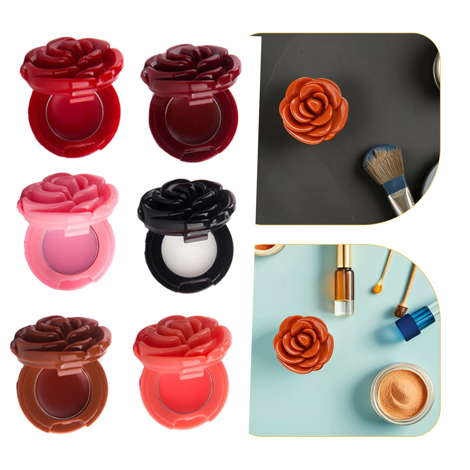 6Pcs Flower Style Refillable Cream Bottles Portable Leak Proof Travel Containers for Beauty Cosmetics Eye Cream Lip Balm