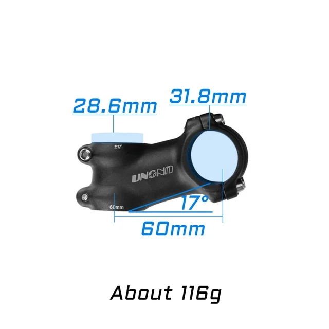 UNO MTB-Fahrradvorbau -7 17 35 Grad ultraleichte Aluminiumlegierung 31,8 mm 60 70 80 90 100 110 120 130 mm Rennradvorbau King Alloy