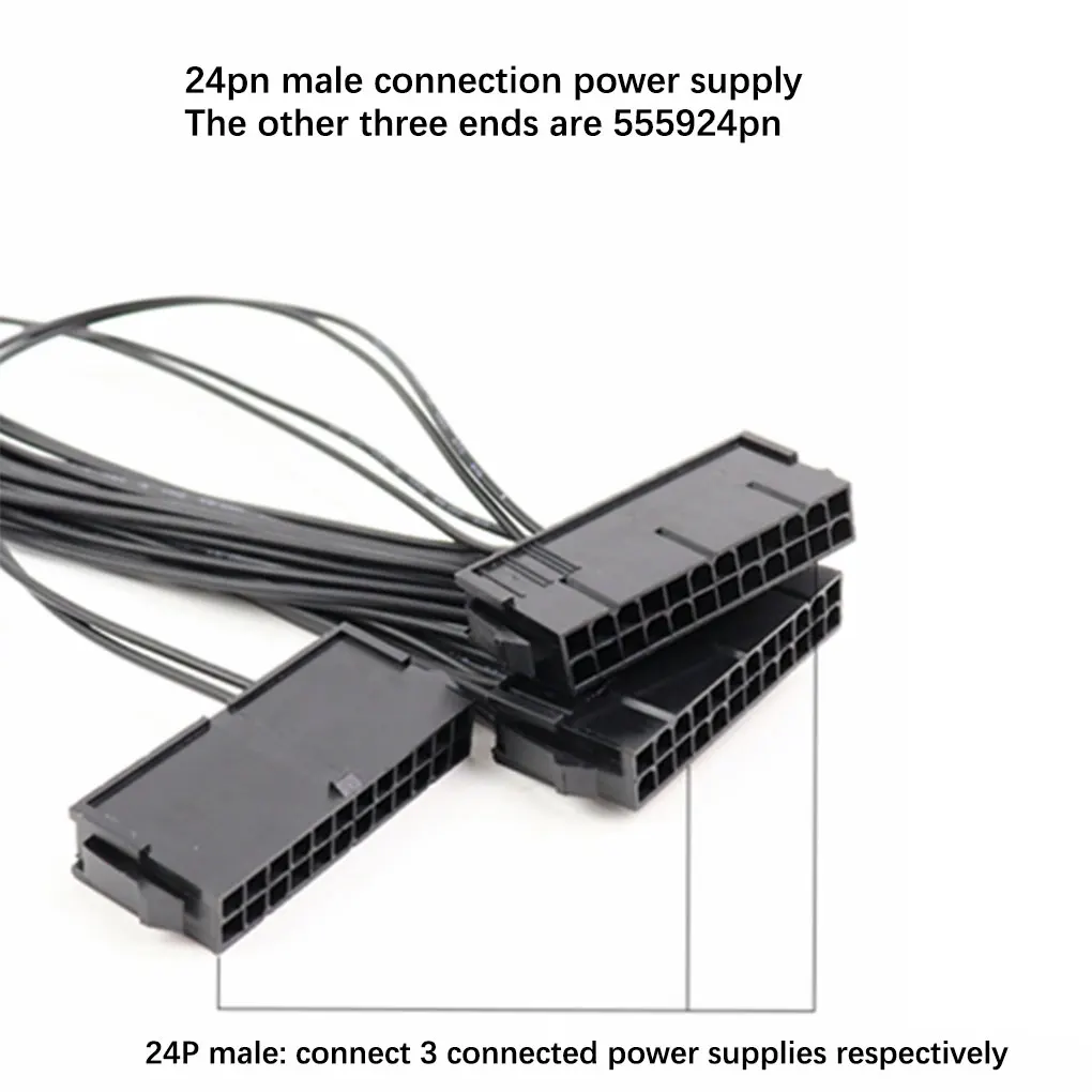 Plastic 24Pin Computer Dual Power Start Cable Desktop Starting Adaptor